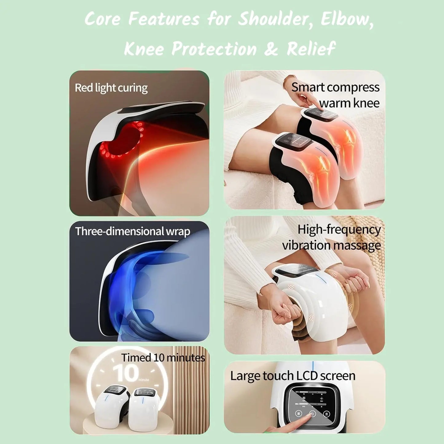 Core features for shoulder, elbow and knee protection and relief.