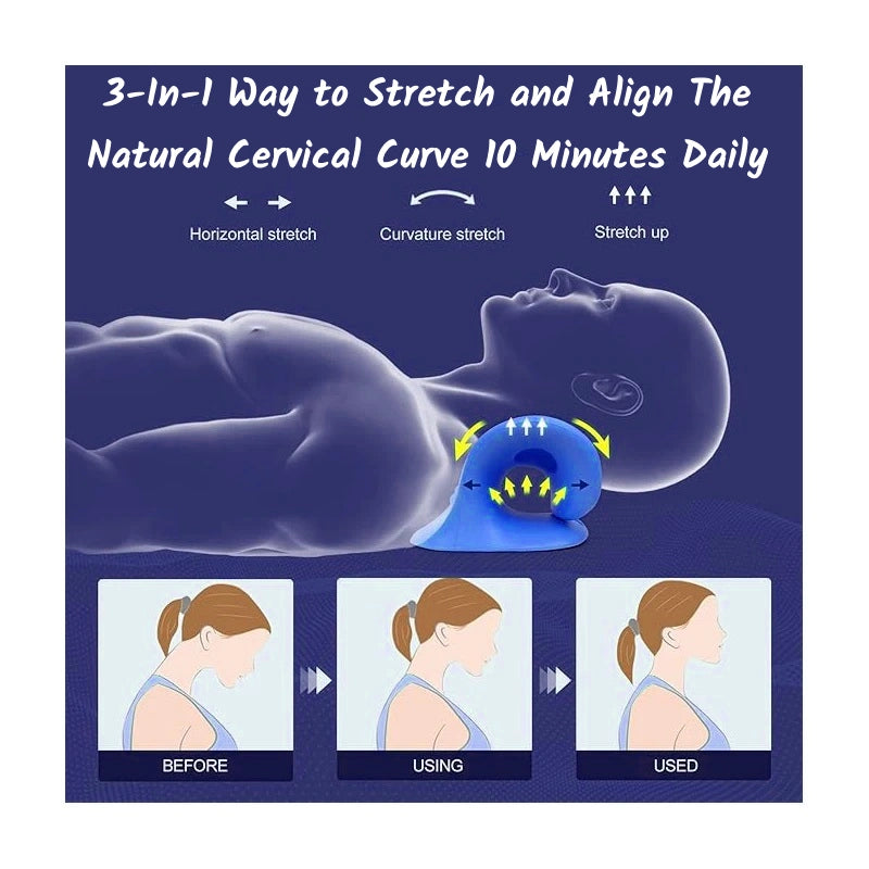 3-in-1 way to stretch and align the natural cervical curve.